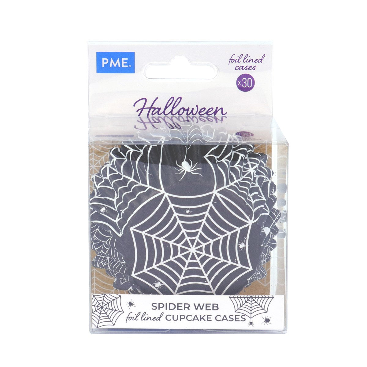 Halloween Spider Web, Foil-Lined Cupcake Liners - 30 Cupcake Liners