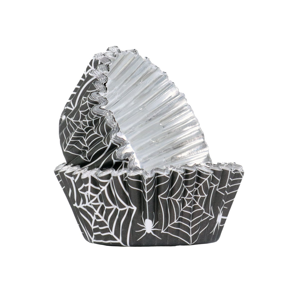 Halloween Spider Web, Foil-Lined Cupcake Liners - 30 Cupcake Liners