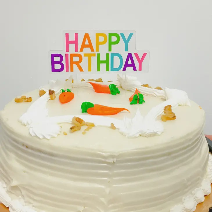 Rainbow Happy Birthday Acrylic Cake Topper