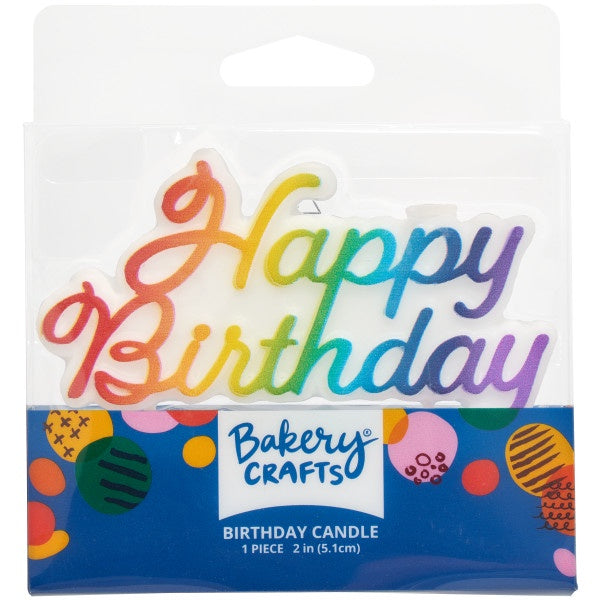 Happy Birthday Shaped Candle in Bright Colors