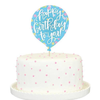 Blue Balloon Happy Birthday Cake Topper
