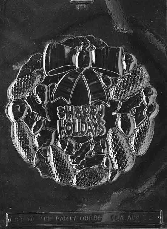 Happy Holidays Wreath Chocolate Mold