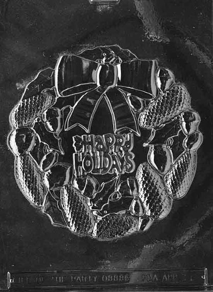 Happy Holidays Wreath Chocolate Mold