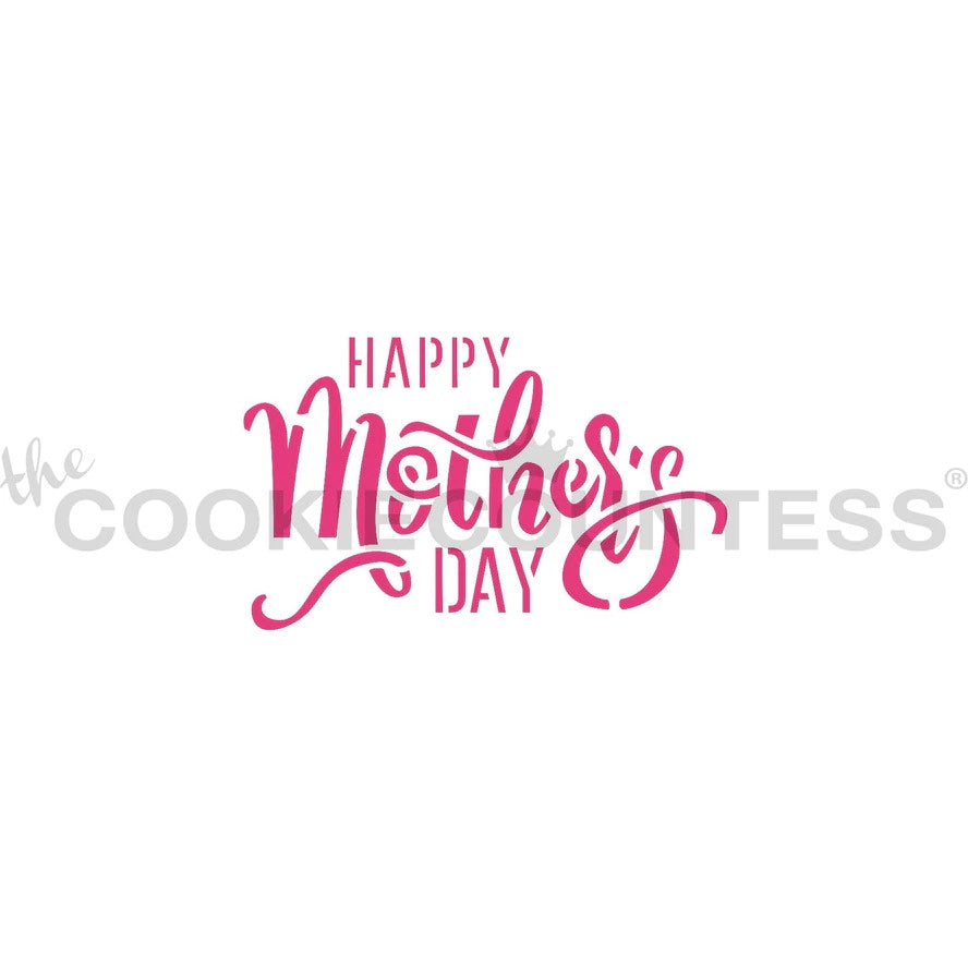 Happy Mother's Day Trendy Script Stencil