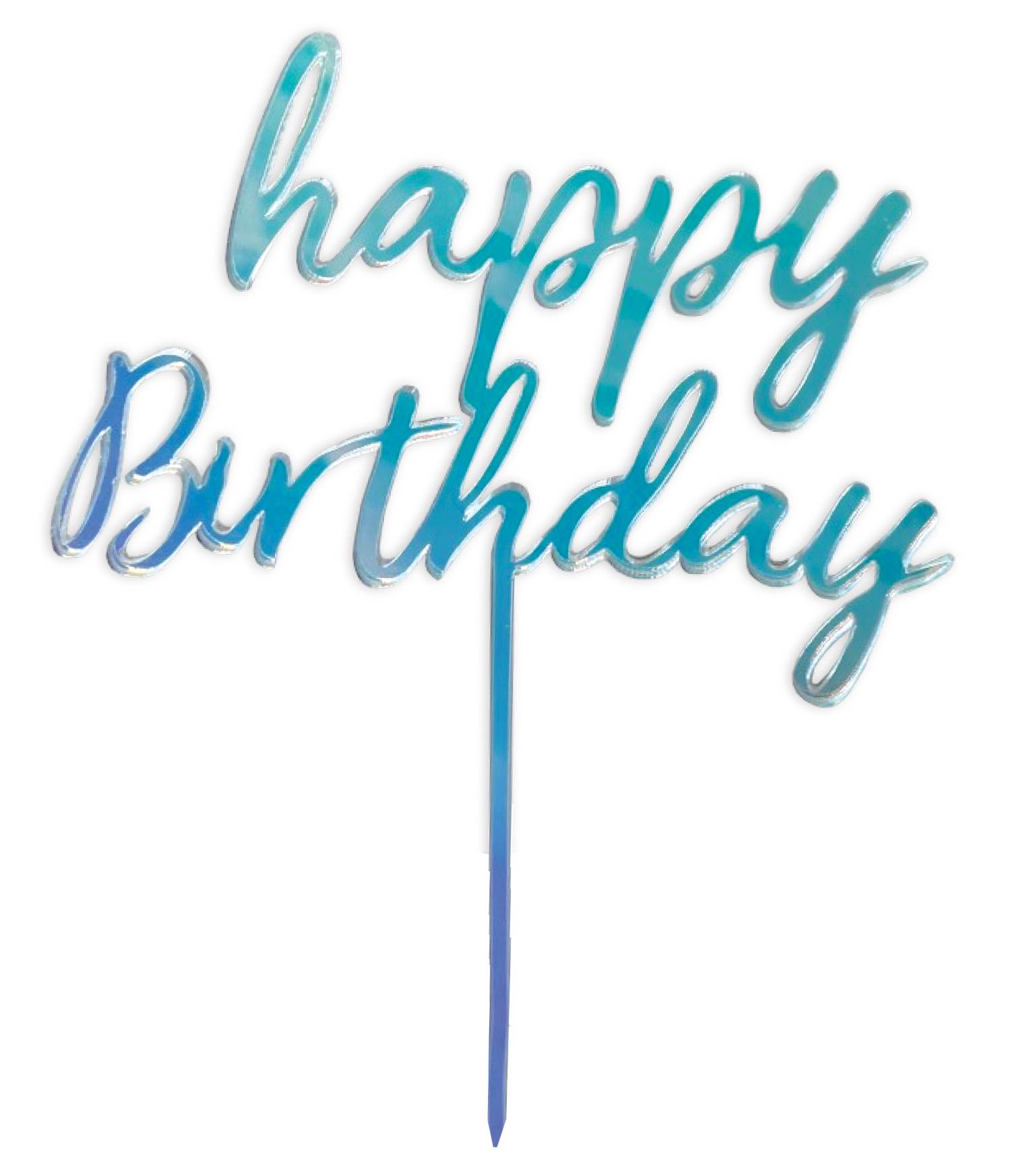 Happy Birthday Cake Topper, Iridescent Acrylic