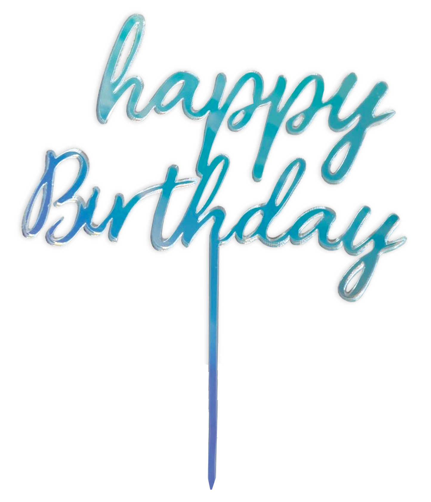 Happy Birthday Cake Topper, Iridescent Acrylic