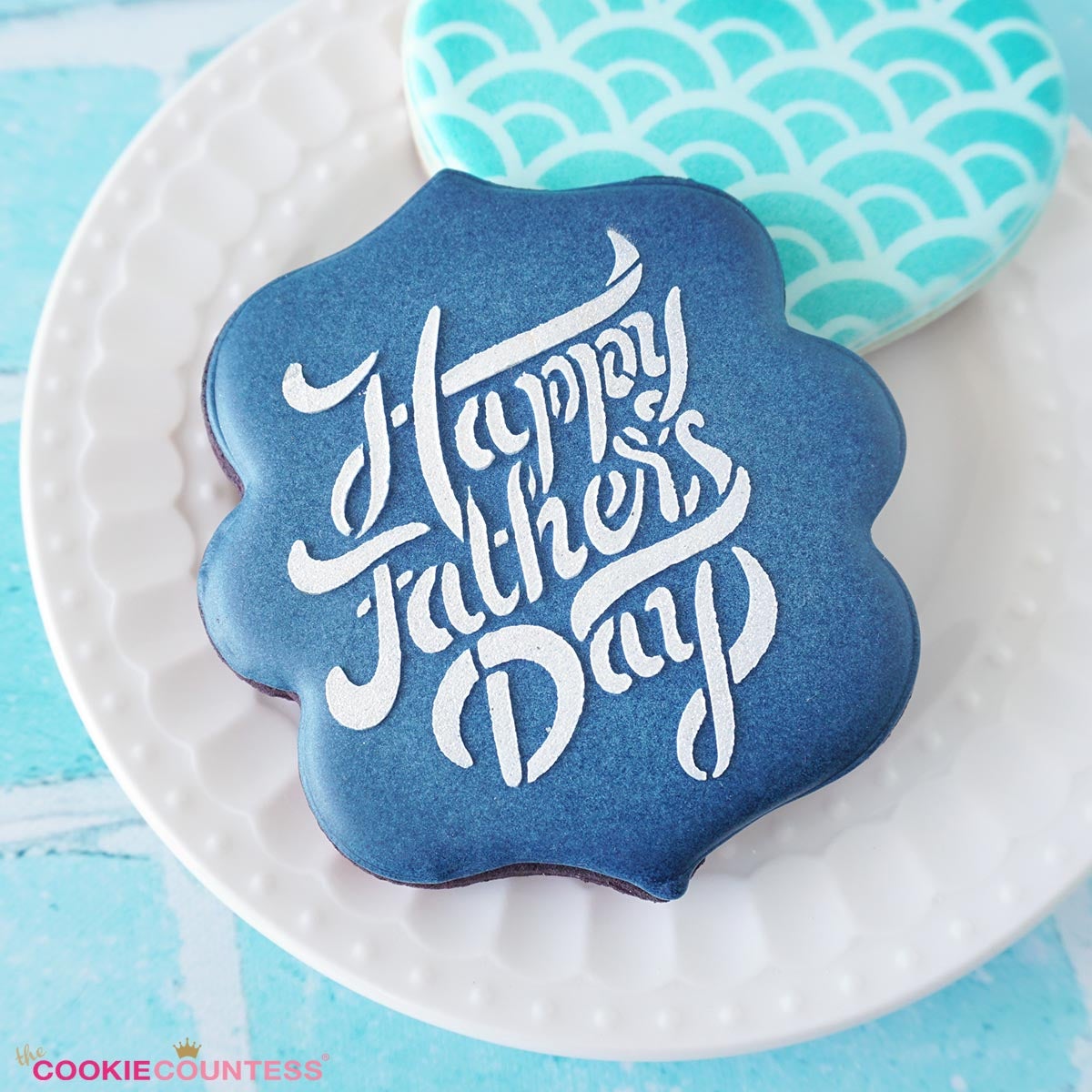 Happy Father's Day Brush Script Stencil