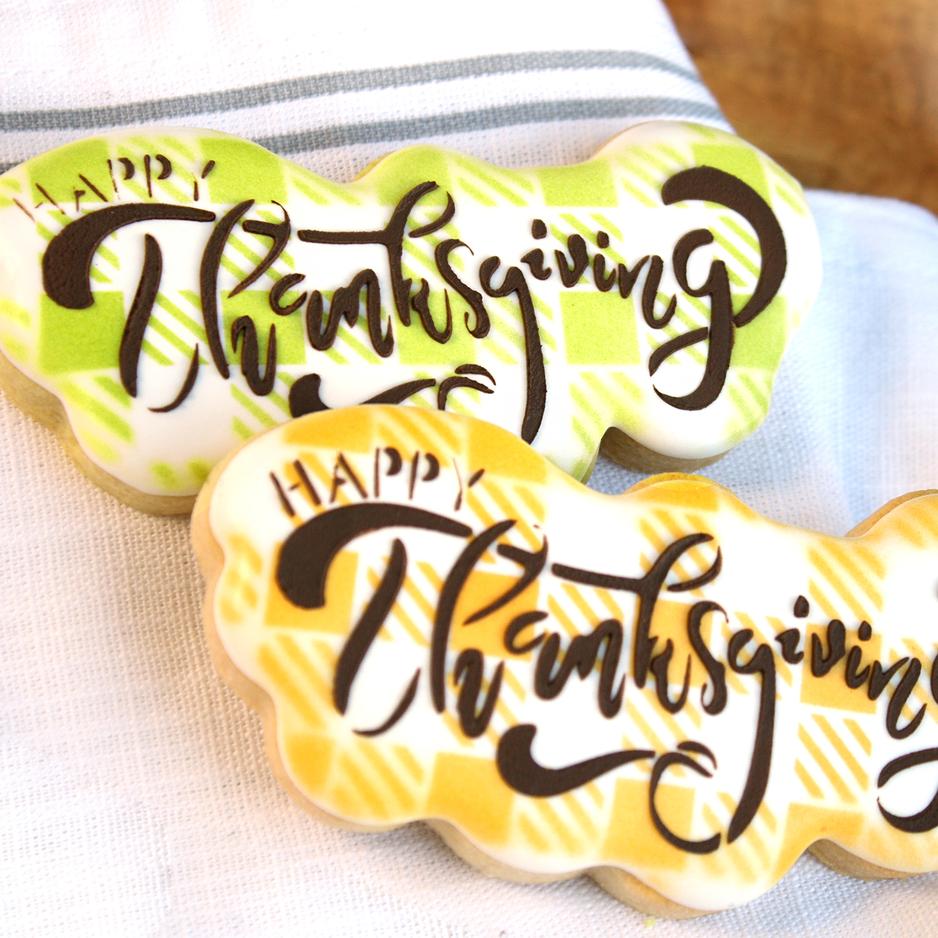 Happy Thanksgiving Script Stencil