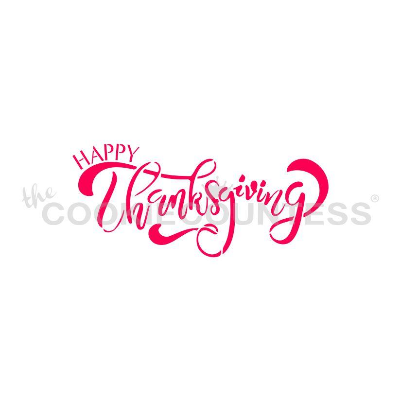 Happy Thanksgiving Script Stencil