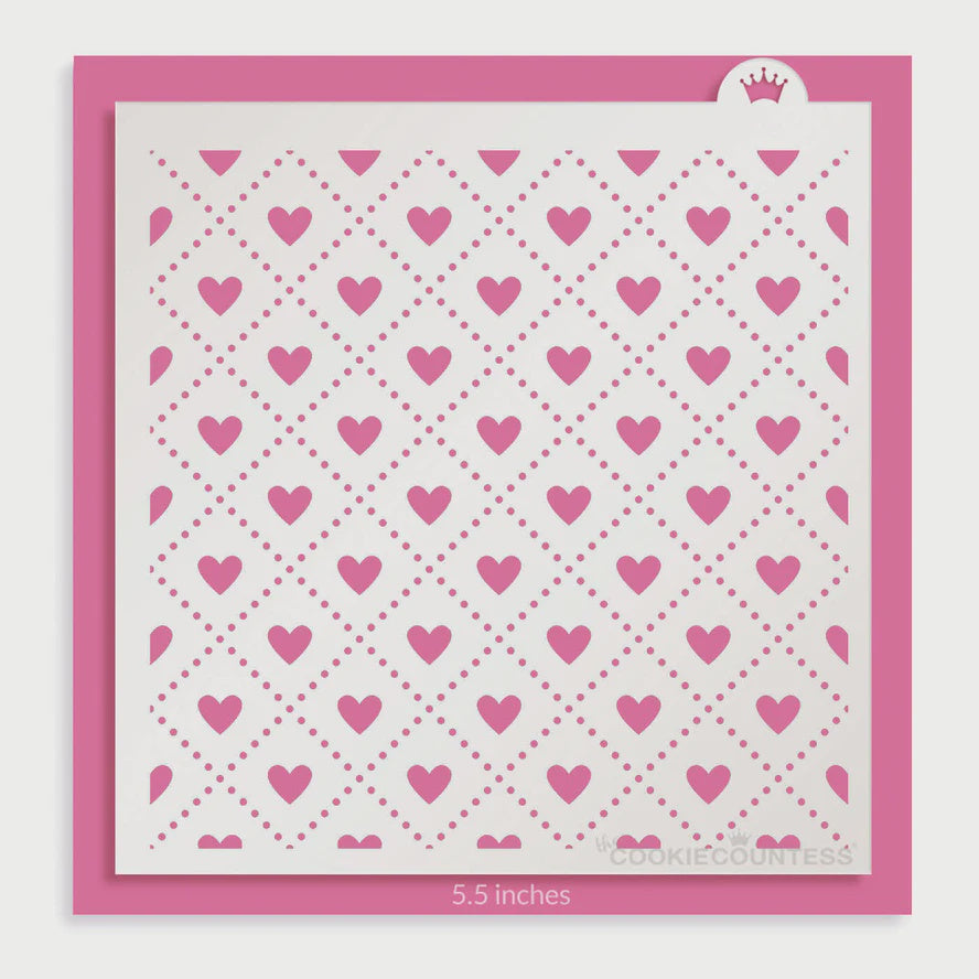 Quilted Heart Pattern Stencil