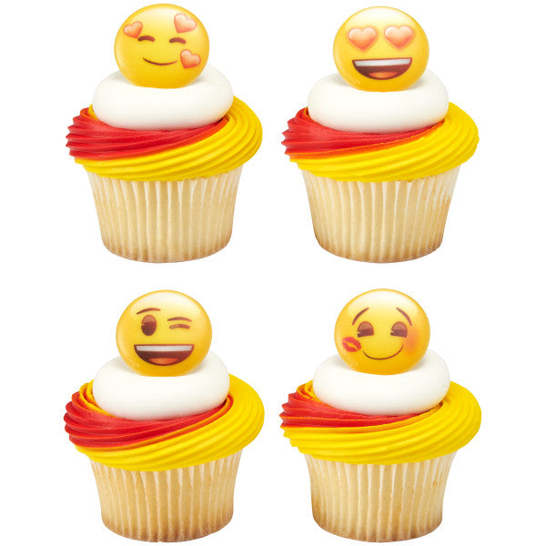 Emoji Heart Cupcake Rings - 12 Cupcake Rings