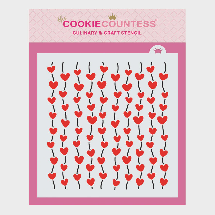 Hearts and Strings 2 Piece Stencil