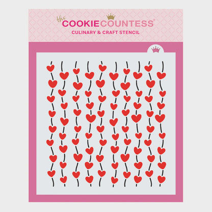 Hearts and Strings 2 Piece Stencil