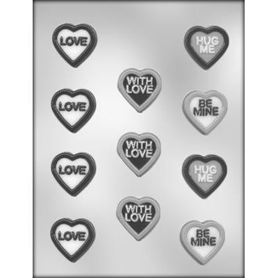 Hearts With Messages Chocolate Mold