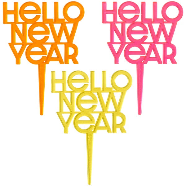 Hello New Year Cake Pick/Layon