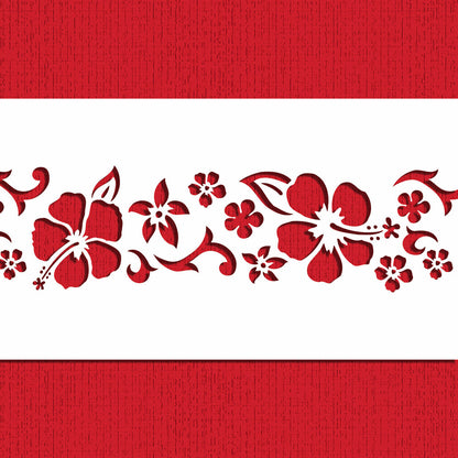 Hibiscus Cake Side Stencil