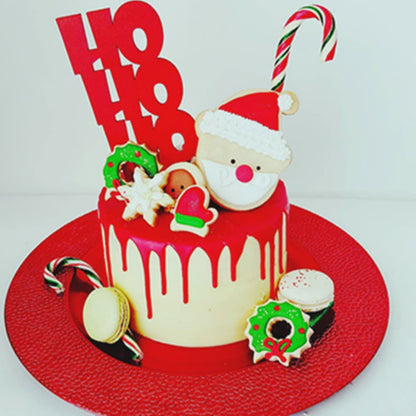 Ho Ho Ho Red Acrylic Cake Topper