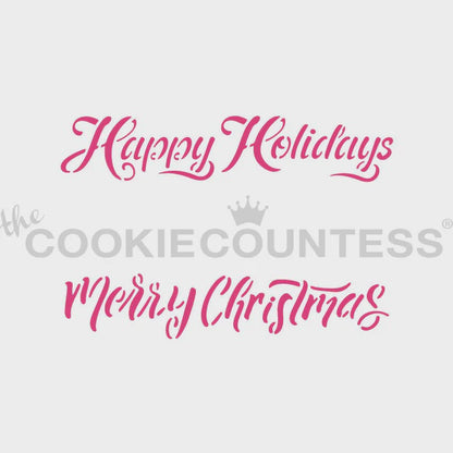 Holidays Sayings Cookie Stencil