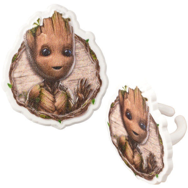 Marvel Studios I Am Groot Cupcake Rings - 12 Rings