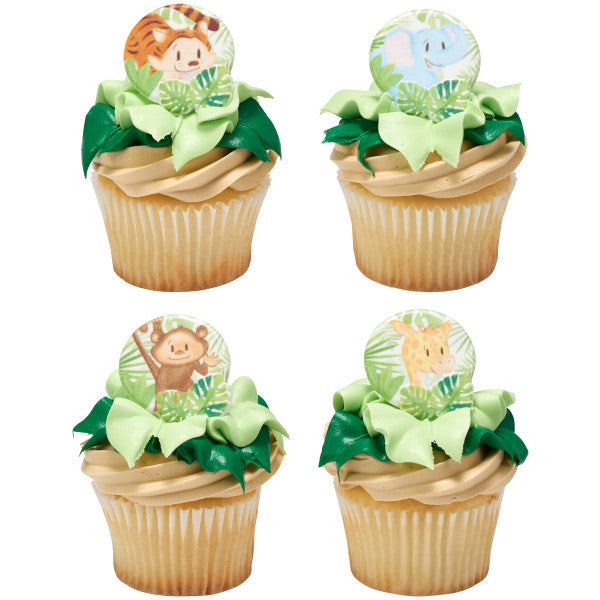 Baby Jungle (Safari) Animals Cupcake Rings - 12 Rings