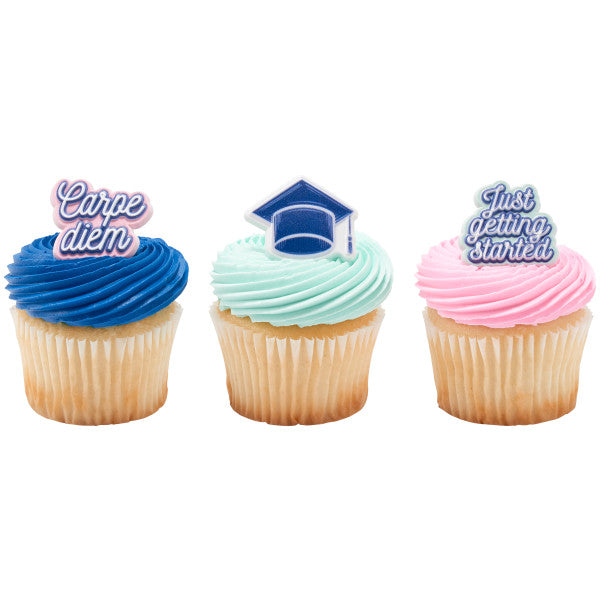 Just Getting Started Graduation Cupcake Rings - 12 Rings