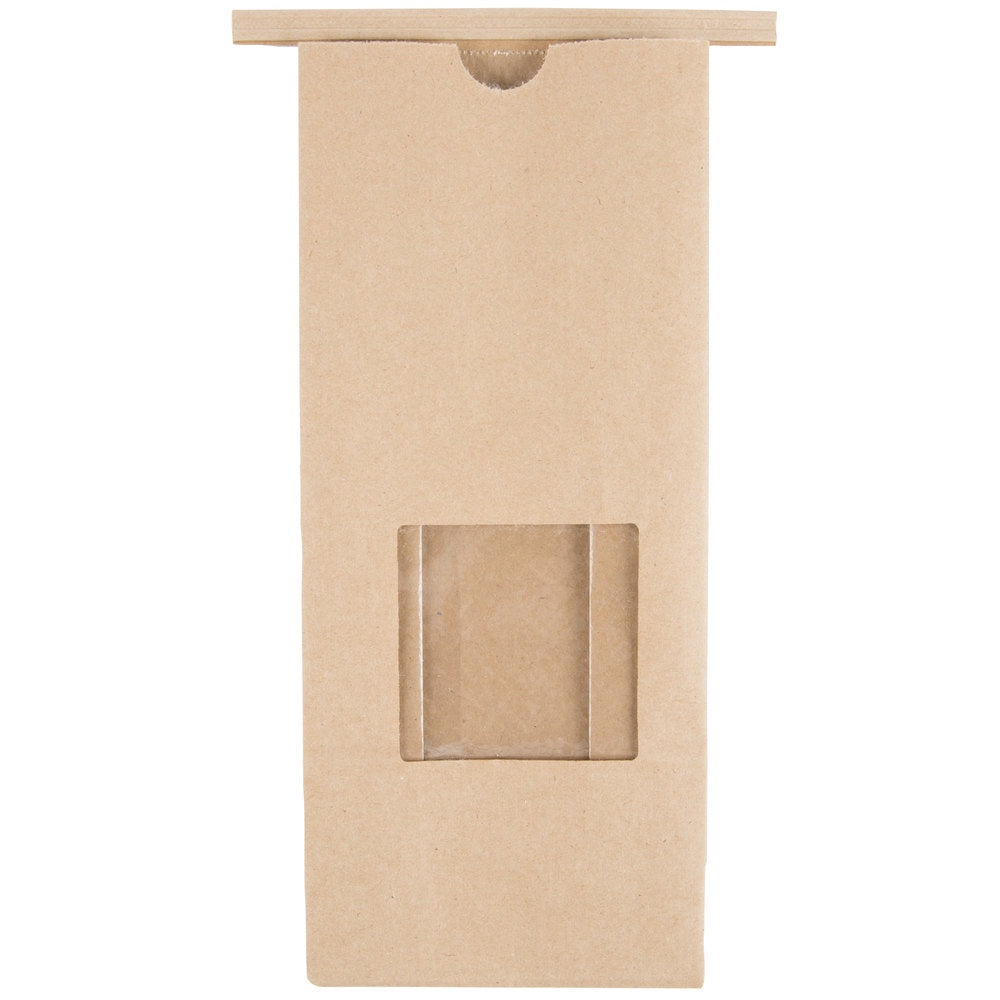Kraft Colored Lined Bag w/Window - 4.25x2.5x9.75