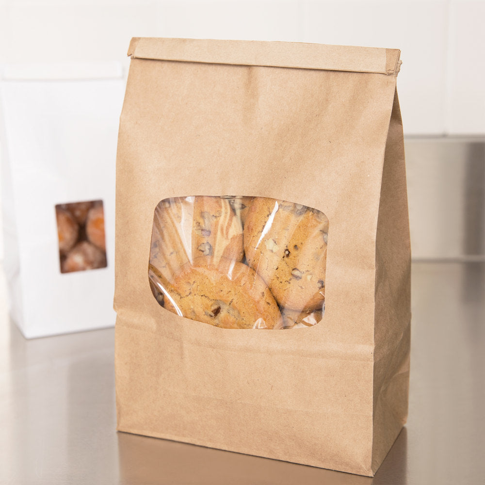 Kraft Colored Lined Bag w/Window - 6x2.75x9.5