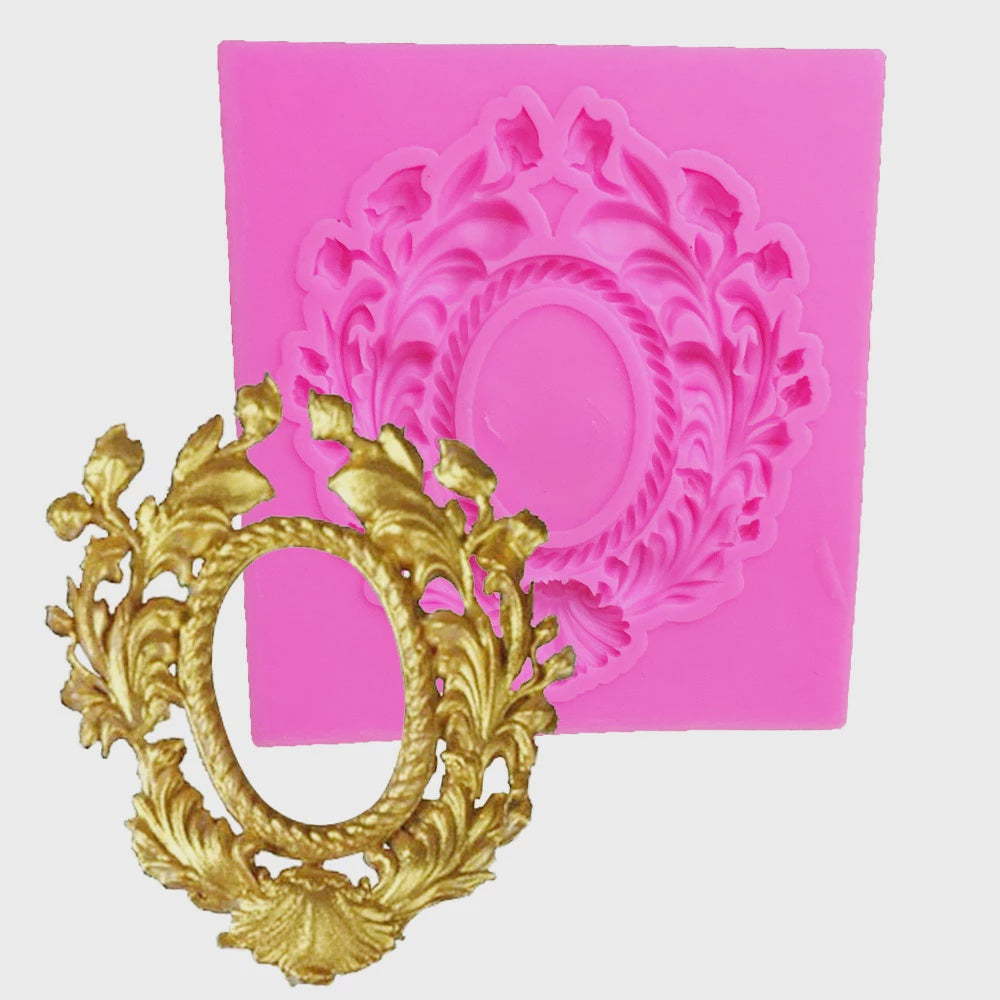 Frame with Lace Border Silicone Mold