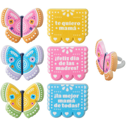 La Mejor Mama De Todas Cupcake Rings - 12 Cupcake Rings