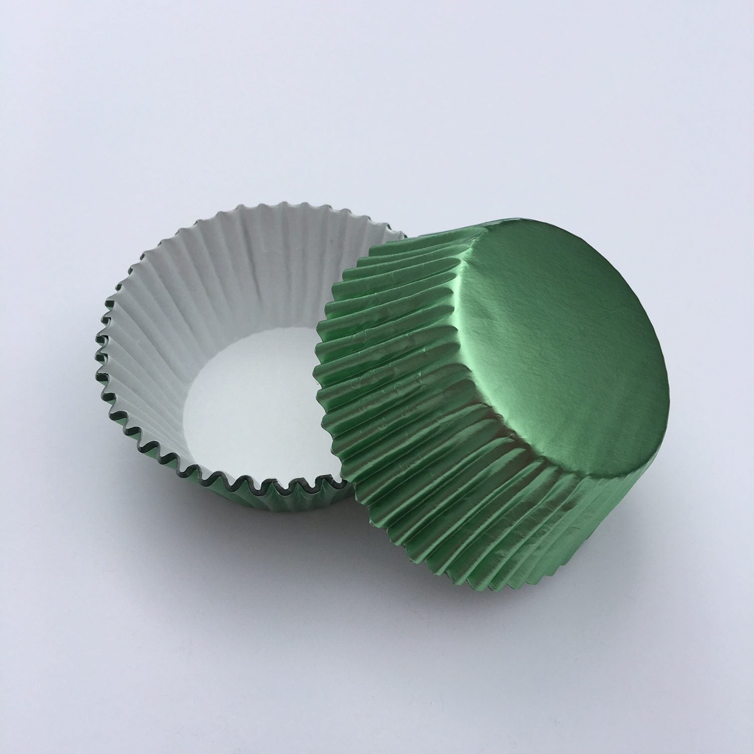 Light Green Foil Baking Cups - 50ish Cupcake Liners