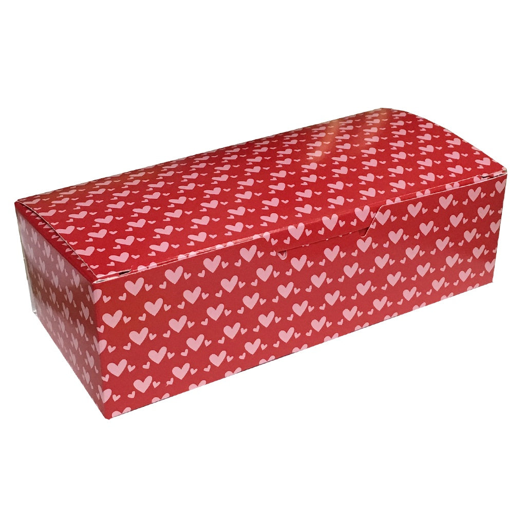 Red Candy Box with Little Hearts, 1 piece, 1/2 (.5) LB (1080LH)
