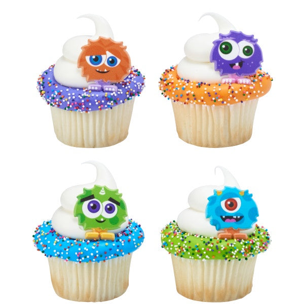 Little Monster Cupcake Rings - 12 Cupcake/Cake Rings