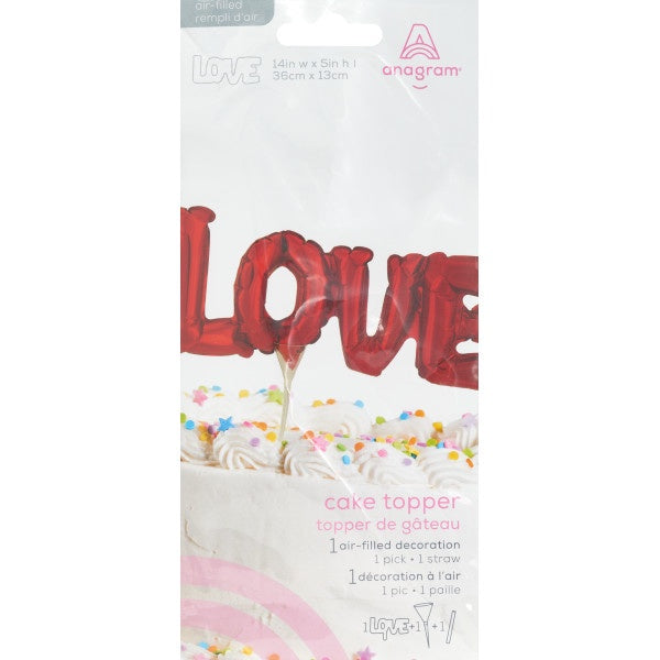 LOVE Red Balloon Cake Pick