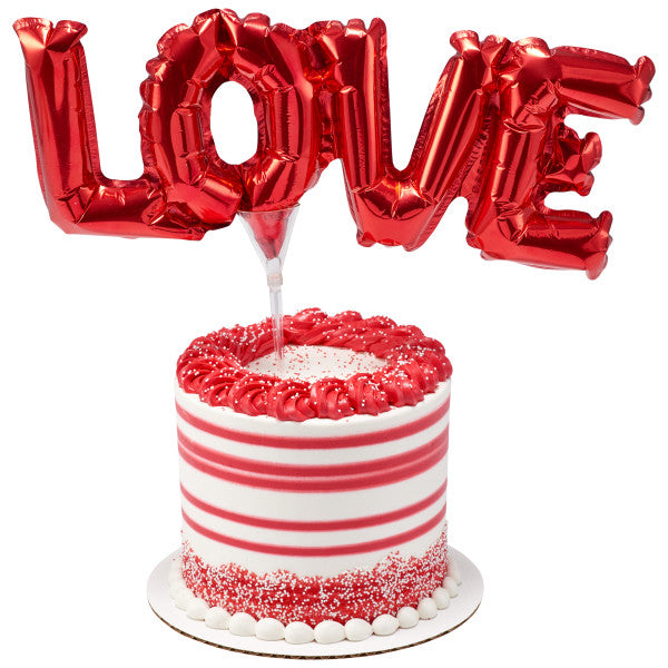 LOVE Red Balloon Cake Pick