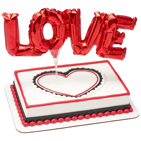 LOVE Red Balloon Cake Pick