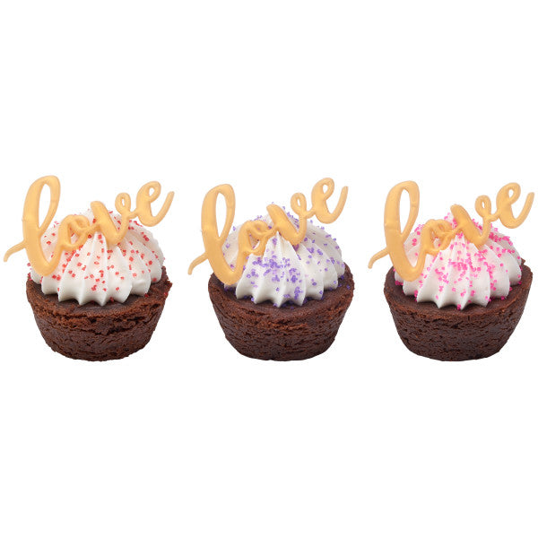 Gold Love Cupcake Layon - 6 Pieces