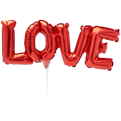 LOVE Red Balloon Cake Pick