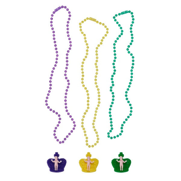 Set of Mardi Gras Beads and Baby