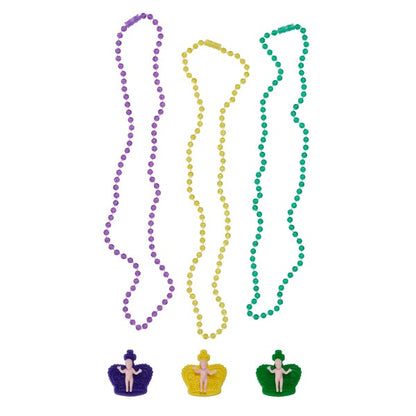 Set of Mardi Gras Beads and Baby