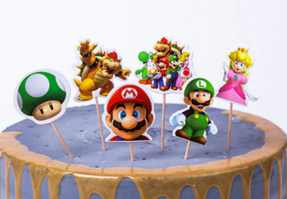 Mario Brothers Cupcake Picks - 12 Per Package