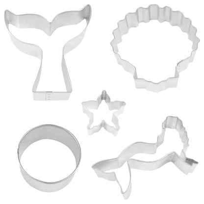5 Piece Mermaid Decorating Cookie Cutter Set