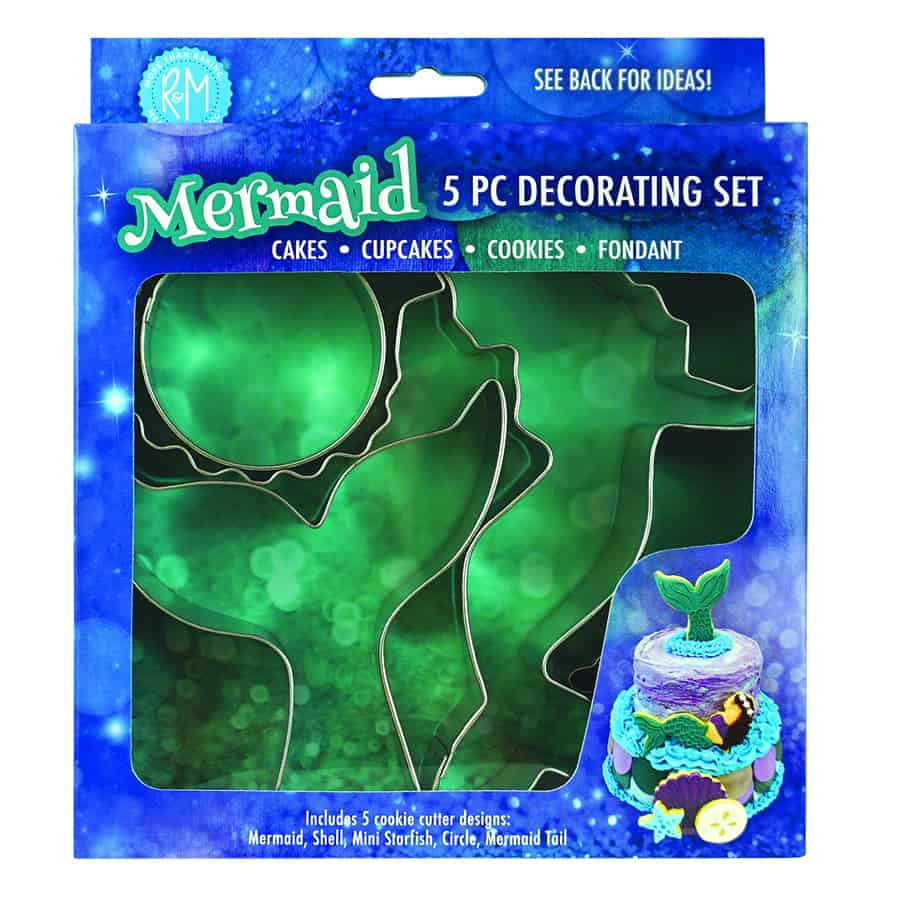 5 Piece Mermaid Decorating Cookie Cutter Set