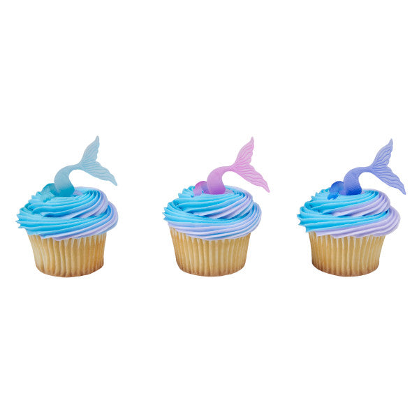 Mermaid Tail Wrap Cupcake Rings - 12 Rings