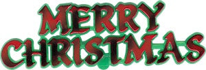 Merry Christmas Red Foil Layon 4 inches