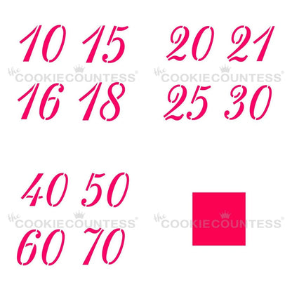 Milestone Numbers Stencil Set