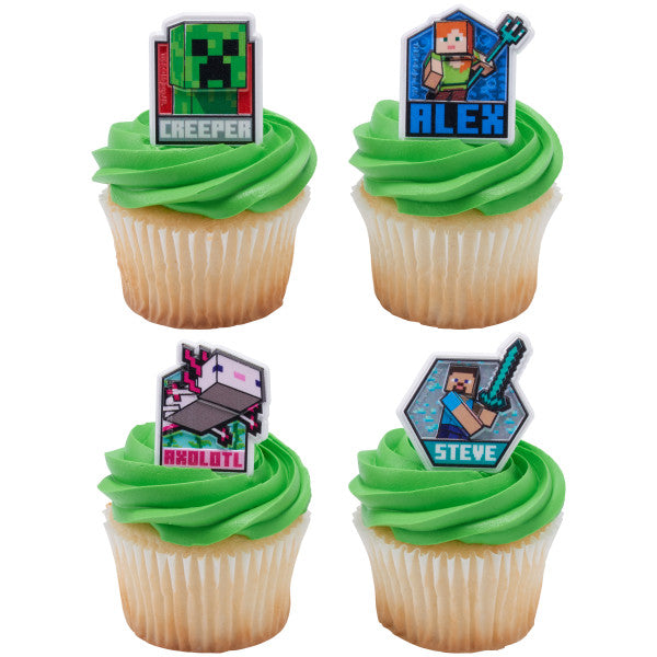 Minecraft Cupcake Rings - 12 Cupcake/Cake Rings