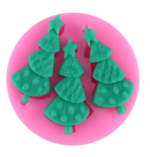 Mini Christmas Tree Silicone Mold with 3 Cavities