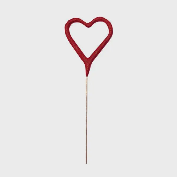 Mini Red Heart Sparkler Candle