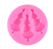 Mini Christmas Tree Silicone Mold with 3 Cavities
