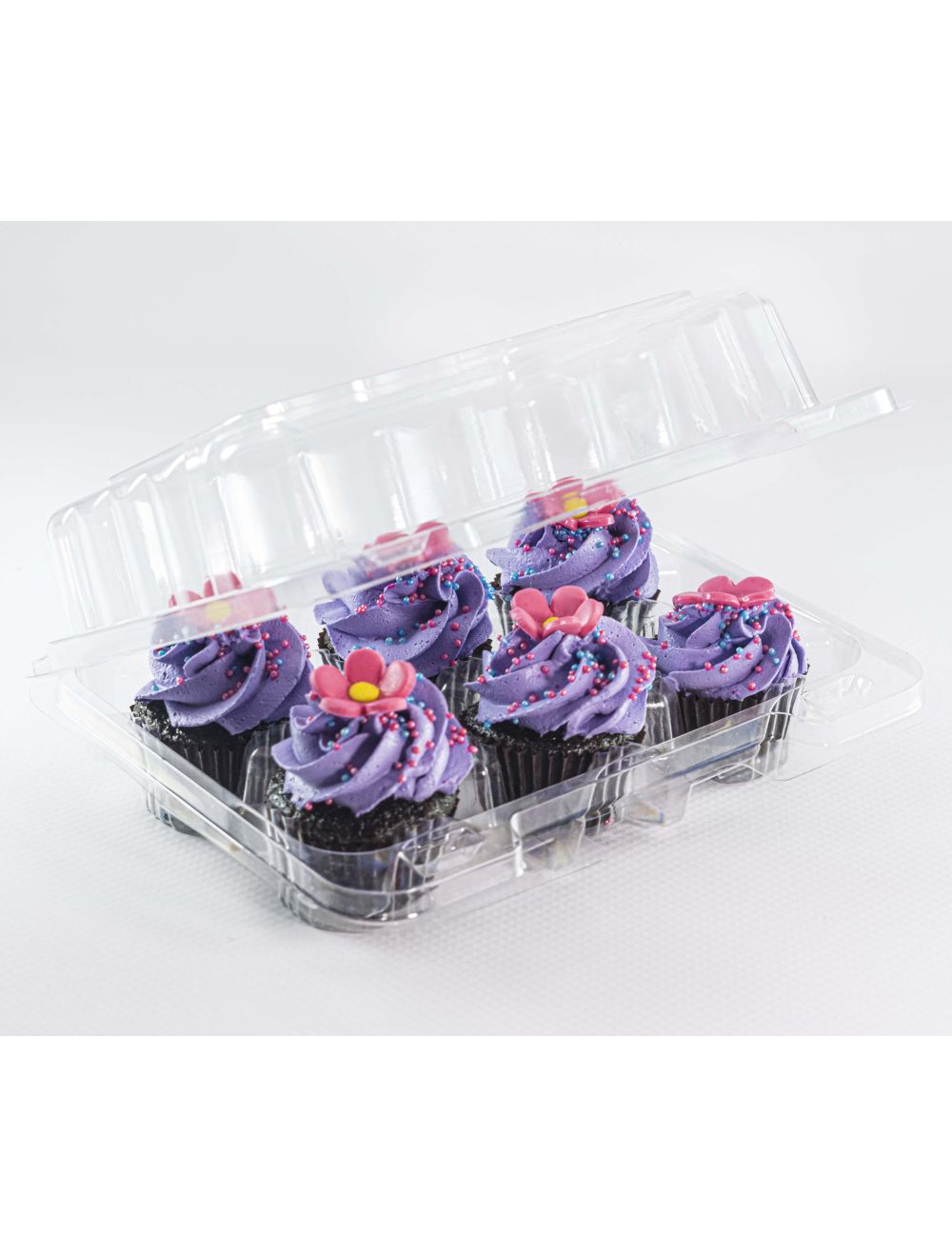6 Count, Mini Size Plastic Cupcake Container